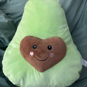 Smiling Avocado Plush Toy - Green and Brown